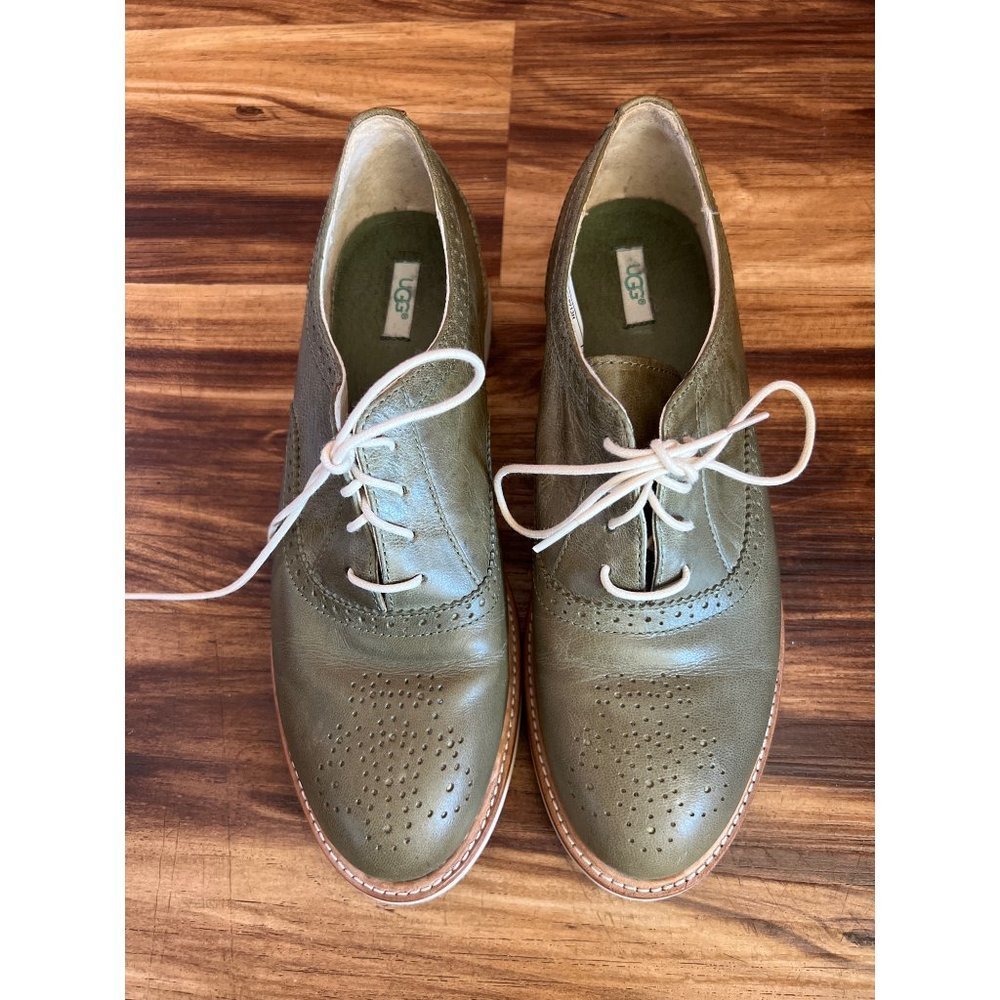 Men’s Olive Green Oxford Shoes — 8